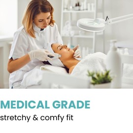 Handicare Disposable Latex Gloves, Powder Free, Food Certified, Medical Exam, Fully Textured, Mutipurpose, Salon, Safety Gloves, Textured Fingertips (Box of 100, Medium)