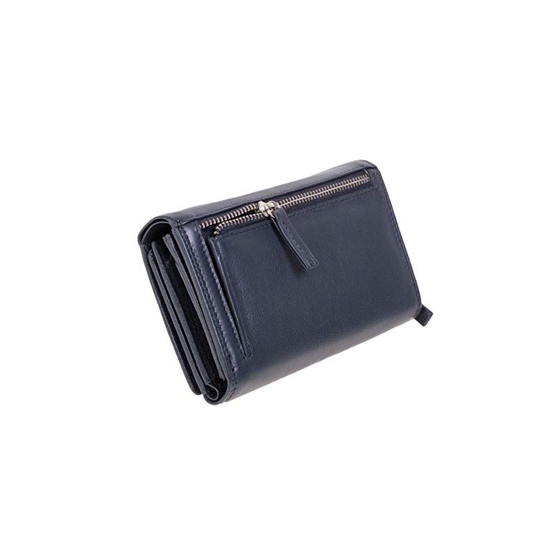 MIKA 42166 Women's Genuine Leather Wallet in Landscape Format with