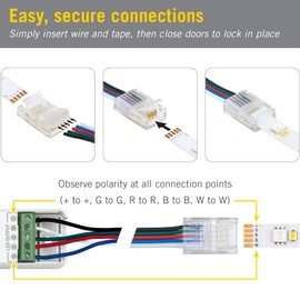 Armacost Lighting 5-Pin RGB+W Multicolor Wire to Tape Connector - 6 Pack 766220