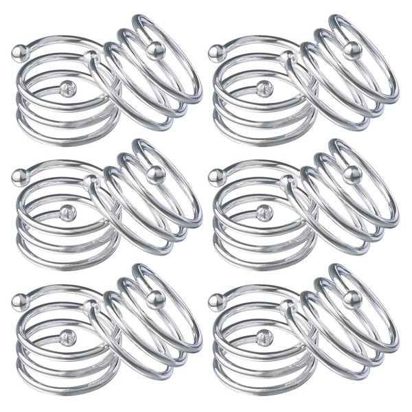 ANJUU Metal Spiral Napkin Rings Round Serviette Holder Buckles Napkin