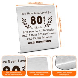 Birthday Desk Decorative Signs 80th Birthday Gifts for Women Men 80th Anniversary Presents Idea for Wife Plaque Sign Desk Decor for Home Office Turning 80 Gifts for Grandma 80 Years Old Gifts
