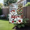 Starlit Patio Merry Christmas Garden Flag Maltese Terrier Dog Flag