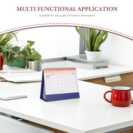 NUOBESTY Desk Calendar 2025-2026 Small Desktop Standing Flip Calendar for Home School Office Monthly Planner Dark Blue 19x16.5cm