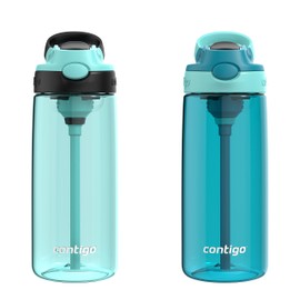 Contigo Aubrey Leak-Proof Spill-Proof Water Bottle 20oz. 2 Pack Jade/Licorice & Juniper/Jade