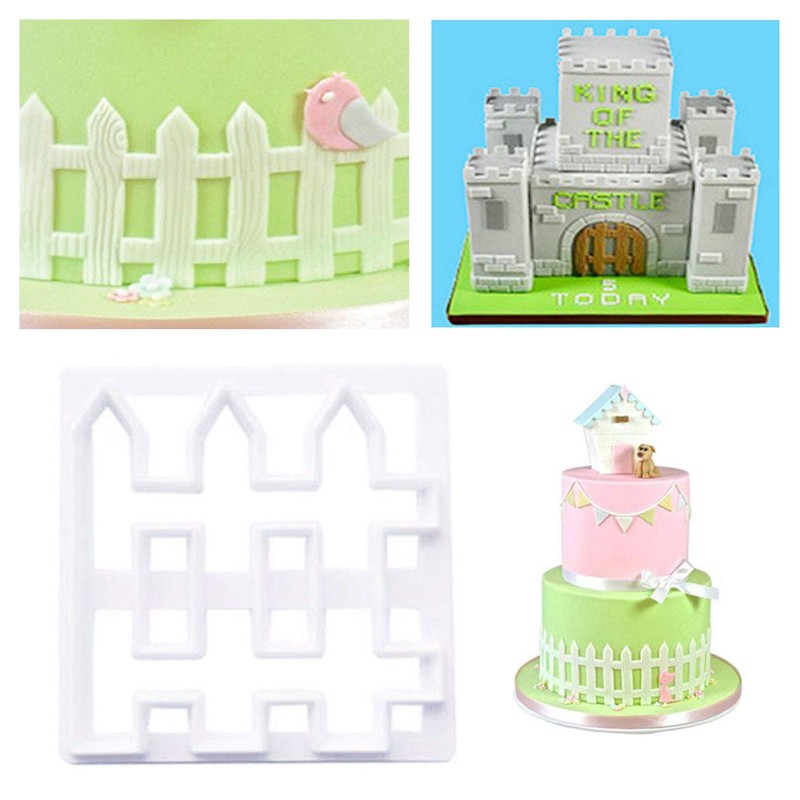 DaNaRaa Plastic Mini House Bamboo Fence Pennant Cookie Cutters Cakecup