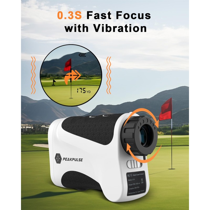 PEAKPULSE Golf Range Finder,1700 Yards Golf Rangefinder with Slope Compensation