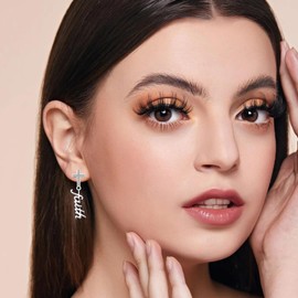 UYBNRK Cross Earrings for Women Men Christian Gifts for Women Faith Gifts Christian Jewelry Faith Silver Cross Earrings Religious Gifts for Women Cross Stud Earrings Christmas Dangle Earrings for Men