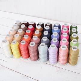 Threadart 40 Color Polyester Embroidery Machine Thread Set 5000M Set D - Brilliant Colors | 5000M Spools 40wt | for Brother Babylock Janome Singer Pfaff Husqvarna Bernina Machines