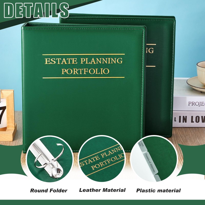 Skyygemm Estate Planning Portfolio Binder PU Leather 3 Ring Binders