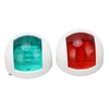 Pair of Rounded Waterproof Sidelight Signal Lamp Red + Green