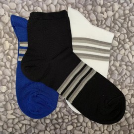 Prestigio Mens Italian Luxury Ankle Socks, Size 11-14, 100% Mercerized Cotton, Multicolor