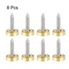 uxcell Mirror Screws Decorative Caps Cover Nails Polished Gold 12mm