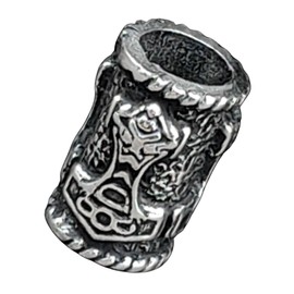 Thor's Hammer Beard Bead 925 Silver 5 mm, Enamel, No Gemstone