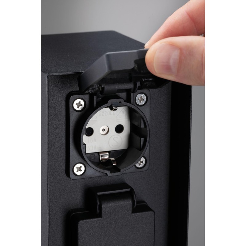 Paulmann Paulmann 94657 Au?enleuchte Steckdosens?ule Rio 2-fach IP44 eckig max.