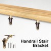 RealPlus 8pcs Handrail Stair Brackets, 3" Antique Brass Staircase Heavy