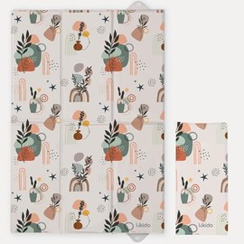 Kikido Travel Changing Mat 15,7x26,6 Inches (40x60 cm) - Nature - Portable Changing Pad, Foldable and Waterproof 60 x 40 cm - Travel Mat for Nappy Changing