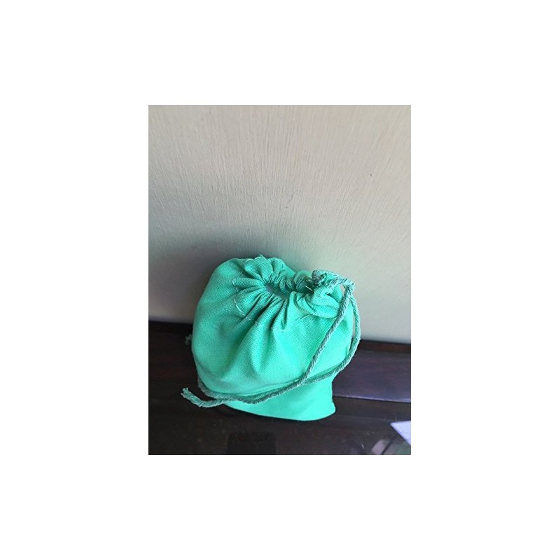 Cotton Single Drawstring Muslin Bags 5"x7"-25 Count Pack(Green Color)