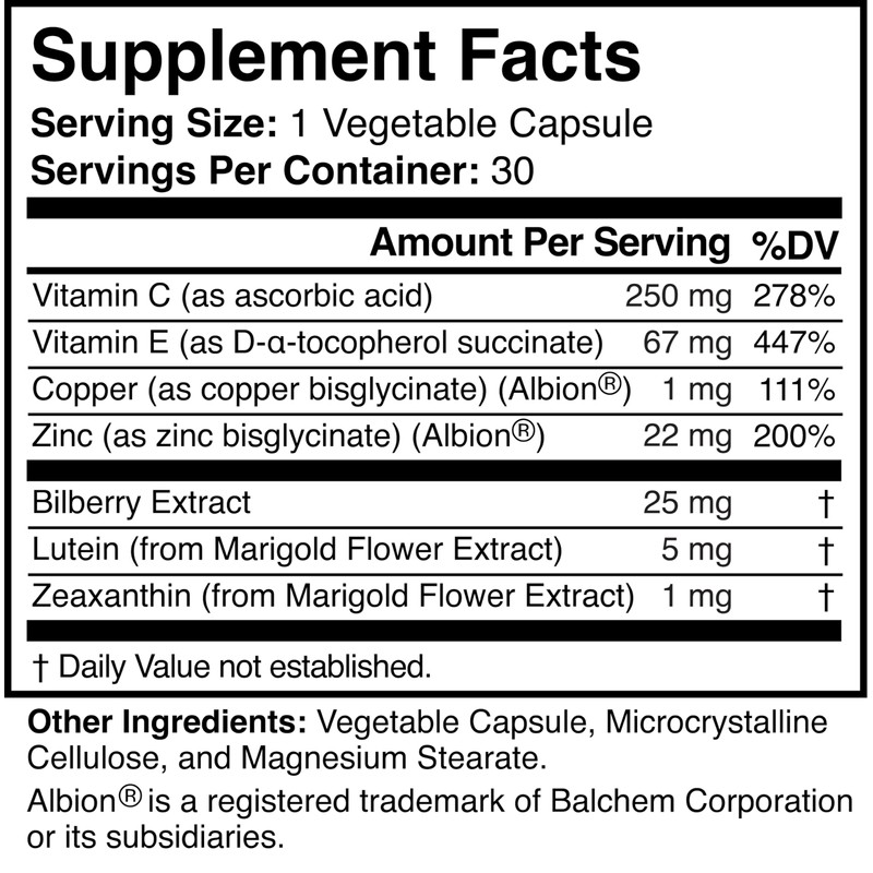 Visigard - Natural Eye and Vision Supplement - Non-GMO, Vegan,