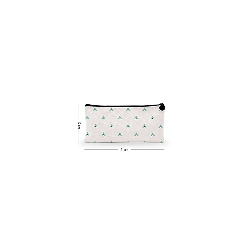 Bonamaison Digitally Printed Canvas Pencil Pouch with Zipper, Zipper Pencil