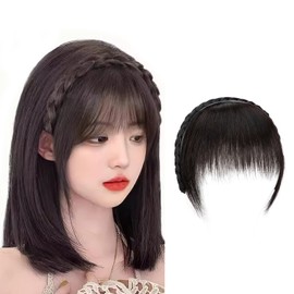 XUZOO Bangs Wig, Braid Extension, Wig Hairband Type, Airy, Wig Headband, Women's Wig, Hair Accessories, Hair Arrangement, Black