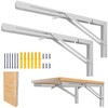 Platibo Folding Shelf Brackets 16 Inch,Heavy Duty Metal Collapsible Shelf