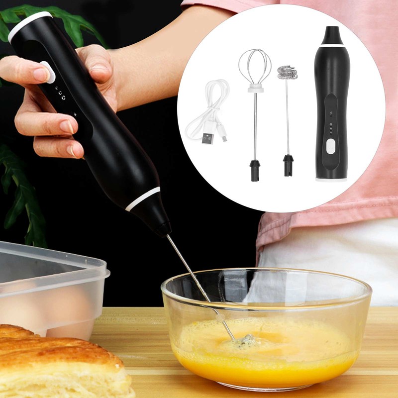 Electric Handheld Mixer USB Rechargeable 3 Level Speed Adjustable Low