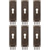 FUXXER® 6x Antique Key Signs Lock Rosettes Vintage Brass 73x24mm