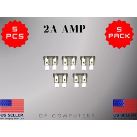 5 Pack 2 AMP ATC/ATO STANDARD Regular FUSE BLADE 2A CAR TRUCK BOAT MARINE RV