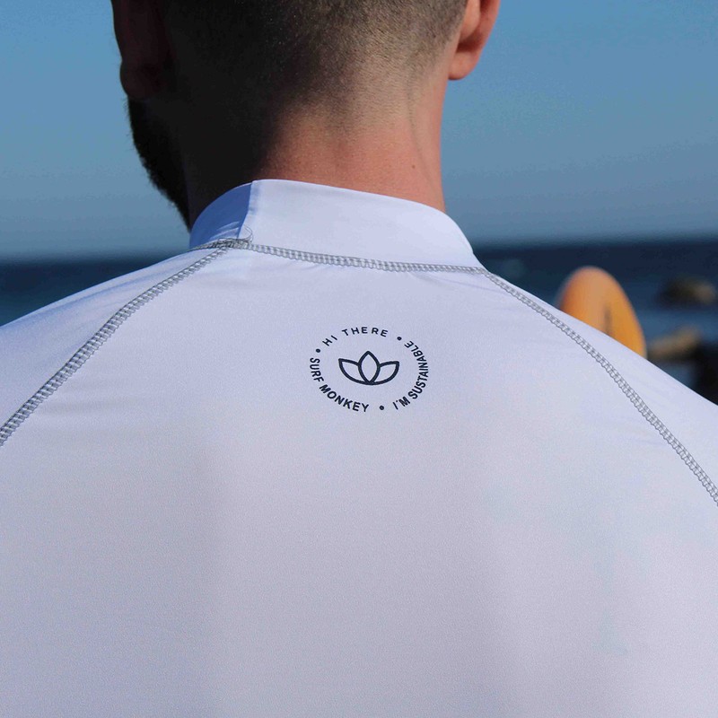 UPF50 Sun Protection Men's Long-Sleeved Shirt Surf Monkey Recycled Fabric,