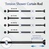 Haryaers Shower Curtain Rod Adjustable Matte Black Spring Tension Stainless