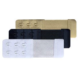 Chanie Women Pack of 3 Soft Comfortable 2 Hooks Bra Extender, 3.8"x 1.3"