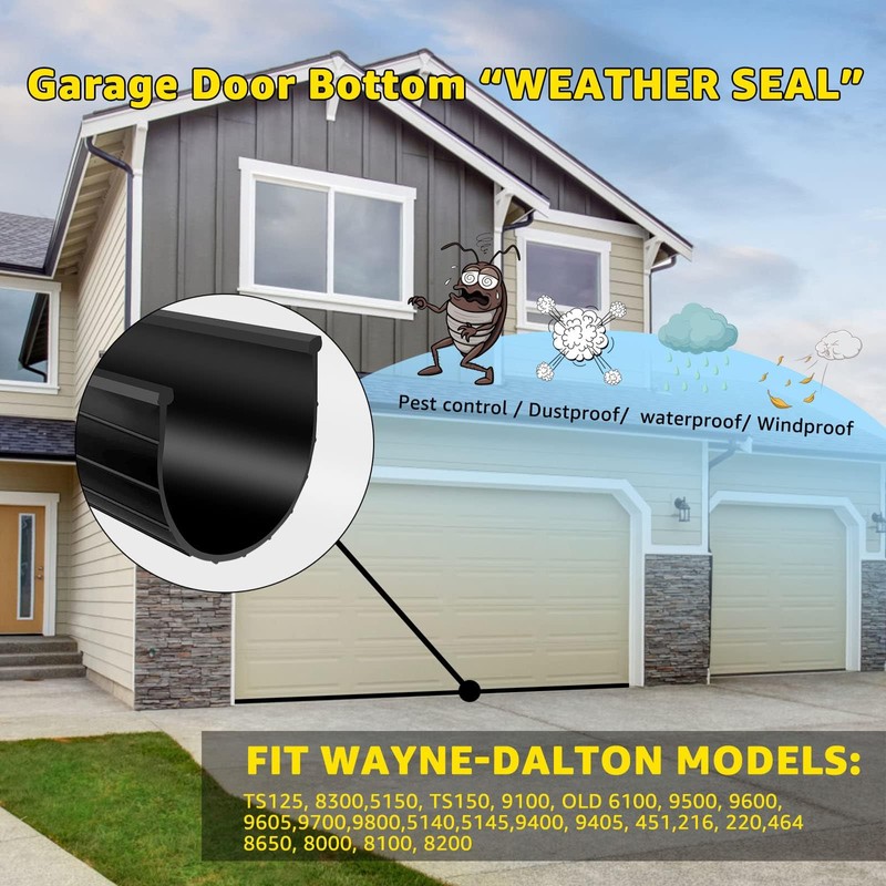 for Wayne Dalton Garage Door Bottom Weather Seal 154448 Replacement