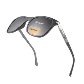 PEEPAI Polarized Bifocal Reading Glasses Spring Hinge UV400 Sun Readers Computer Blue Light Blocking Glasses for Men Women 1.0