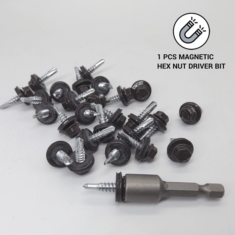 Marcopol Pack of 150 Metal Roofing Screws 4.8 x 19