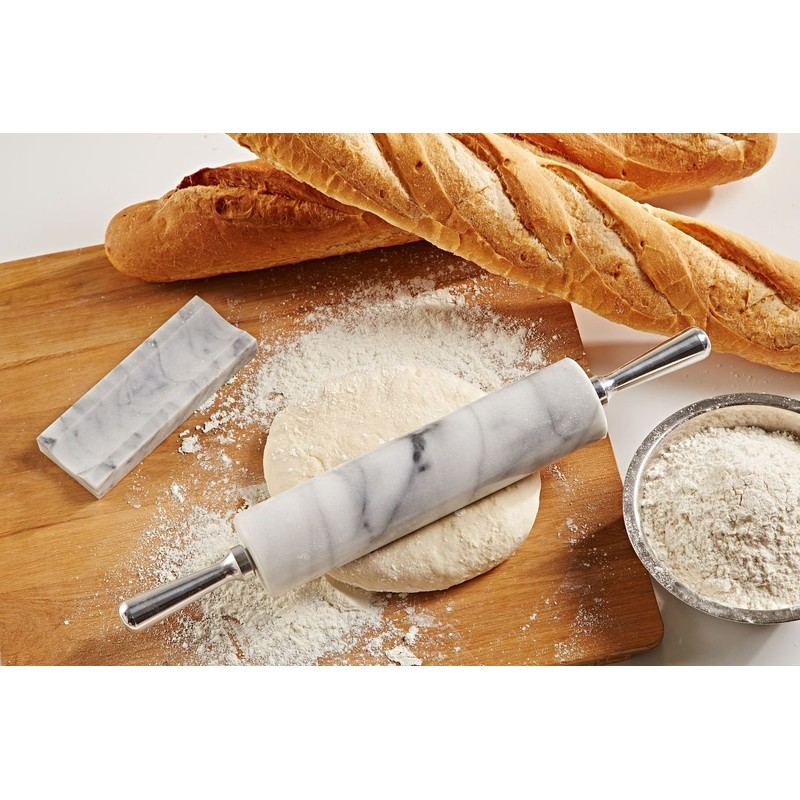 JEmarble Rolling Pin/Aluminum Handles 18 inch(Black)(Premium Quality) Polished Surface 18-inch(10"Barrel)