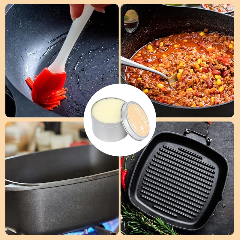 Threlaco 3 Pack 6 oz Cast Iron and Carbon Steel