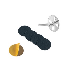 STALEKS Pododisc 25mm Pedicure + 5 Spare Files 180 Grit Professional Home Use Stainless Steel (PDset-25)