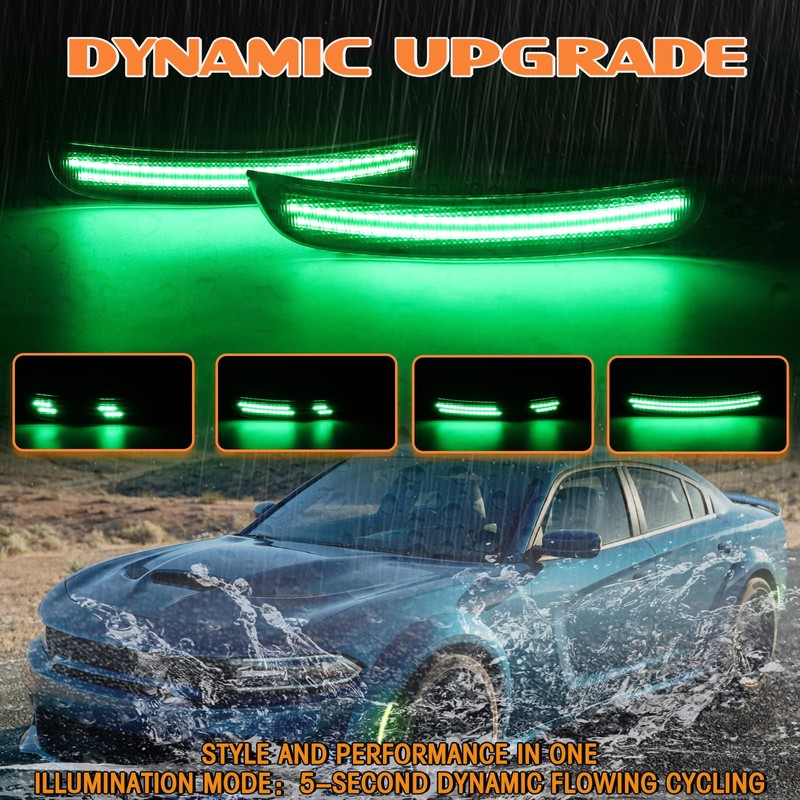 AreLokpri Dynamic LED Side Marker Light Compatible with Dodge Charger
