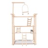 3 Tiers Wooden Parrots Rack Bird Playing Stand Freestanding Pet
