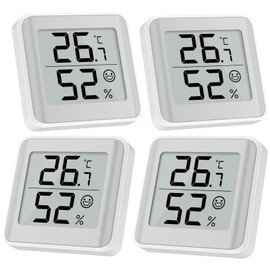 MeesMeek Room Thermometer Indoor Humidity Meter Temperature Monitor Hygrometer Humidity Sensor with Comfort Indicator LCD Large Digital Display for Babyroom Office Wine Cellar Warehouse(4)