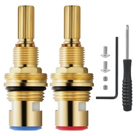 Brass 1-001 & Brass 1-002 Ceramic Valve Cartridge, Compatible with Cold widespread Cartridge and Hot widespread Cartridge, Brass Construction, include Brass 1-001 & Brass 1-002