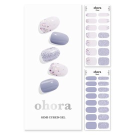 ohora Tiras de uñas de gel semicuradas (N Afterglow) – Funciona con cualquier lámpara de uñas, calidad de salón, larga duración, fácil de aplicar y quitar, incluye 2 almohadillas para orejas de preparación, lima de uñas y palo de madera, color morado