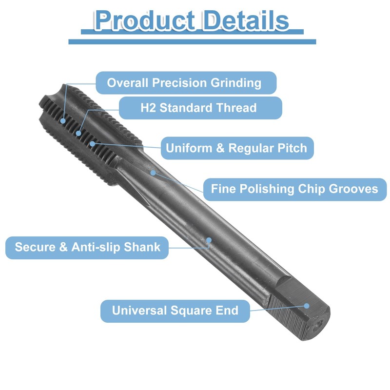 sourcing map Straight Flute Screw Taps M15 x 1.5 H2