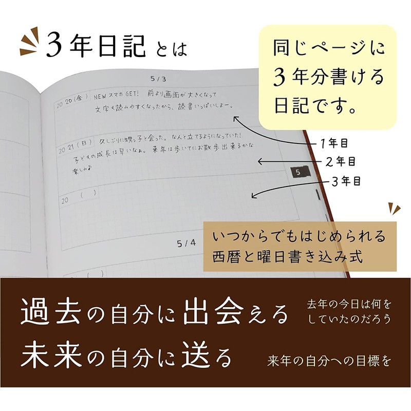 Notebook Life 3 Year Diary, Diary, Square Specification, B5 (10.2