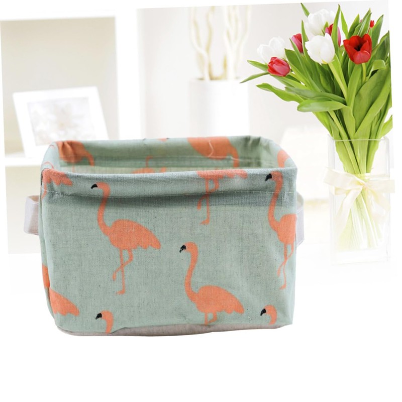 KOMBIUDA 3pcs Cotton Linen Storage Basket Handles for Desktop Organization