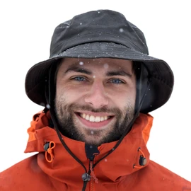 TOP-EX Waterproof Winter Earflap Bucket Hats with Ear & Neck Flap, Warm Fleece Lined Rain Hats for Walking Hiking Fishing Outdoor Cold Weather Hats Windproof Black XL