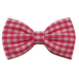 EmilyRose Couture Gingham Hair Bows (Alligator Clip, Hot Pink)