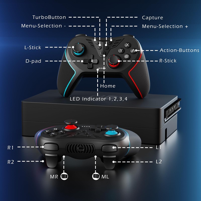 LATEC Controller für Switch, Wireless Switch Controller Kompatibel mit Switch