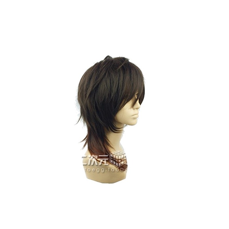 Cosplay Wigs Mixture Dark Brown guradyie-syon Semi Long Medium Men's