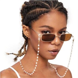 Sither Pearls Eyeglass Chain for Women Sunglasses Chian Reading Glasses Chain Strap Necklace Eyeglass Holder Cords Lanyards for Elderly Christmas Gift